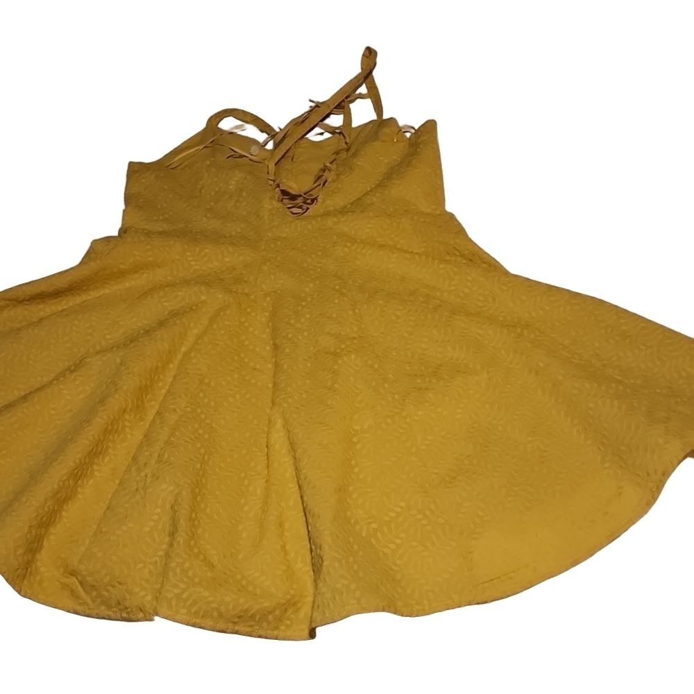 NWT A & C Embroidered to Dress in Mustard - Picture 6 of 6
